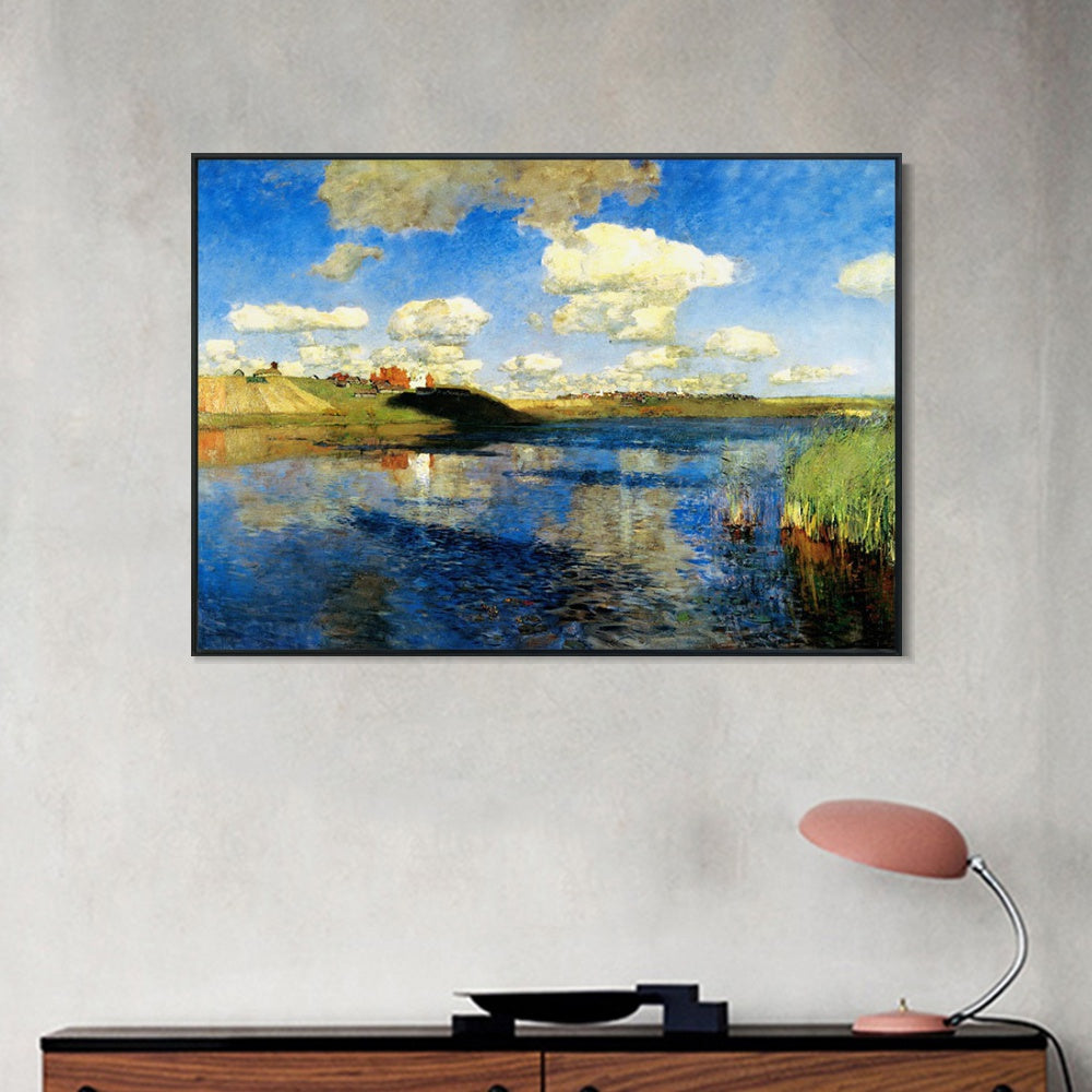 INVIN ART Framed Canvas Giclee Print Lake Russia, 1900 by Isaac Levitan Wall Art