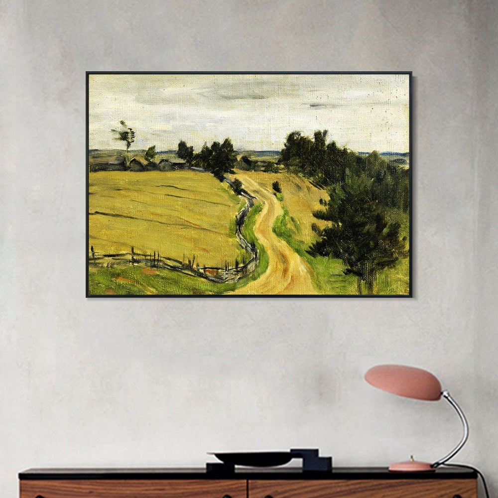 INVIN ART Framed Canvas Giclee Print Road by Isaac Levitan Wall Art