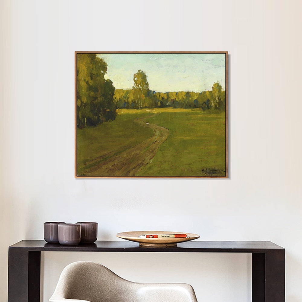 INVIN ART Framed Canvas Giclee Print Road#23 by Isaac Levitan Wall Art