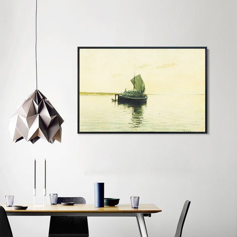 INVIN ART Framed Canvas Giclee Print Road#24 by Isaac Levitan Wall Art Living Room Home Office Decorations