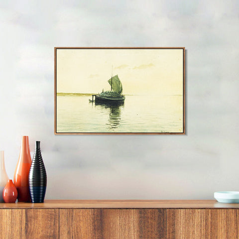 INVIN ART Framed Canvas Giclee Print Road#24 by Isaac Levitan Wall Art Living Room Home Office Decorations