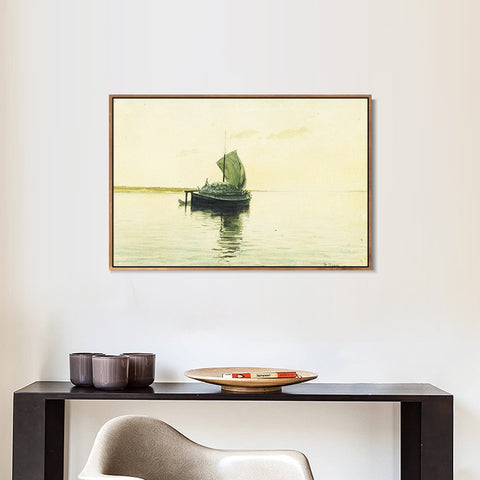 INVIN ART Framed Canvas Giclee Print Road#24 by Isaac Levitan Wall Art Living Room Home Office Decorations