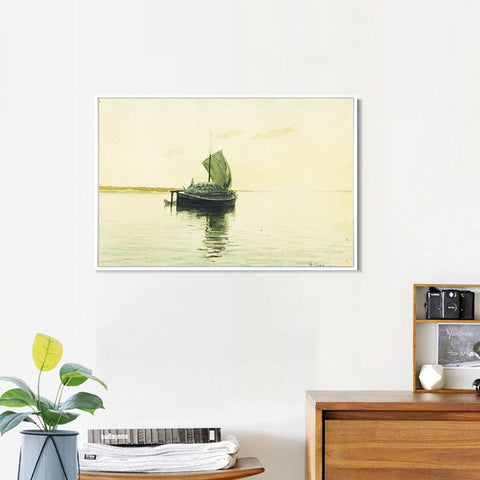 INVIN ART Framed Canvas Giclee Print Road#24 by Isaac Levitan Wall Art Living Room Home Office Decorations