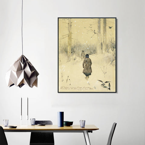 INVIN ART Framed Canvas Giclee Print Series#26 by Isaac Levitan Wall Art Living Room Home Office Decorations
