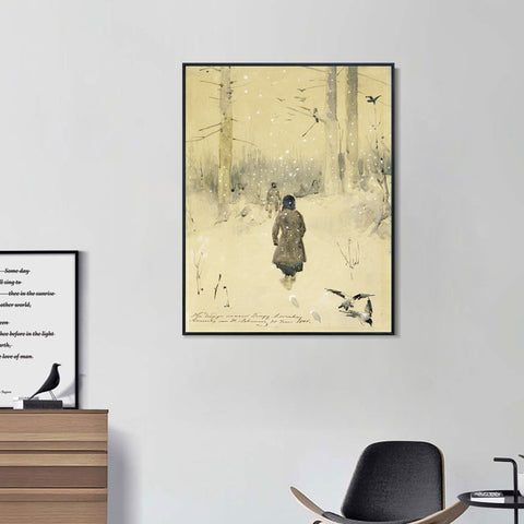 INVIN ART Framed Canvas Giclee Print Series#26 by Isaac Levitan Wall Art Living Room Home Office Decorations