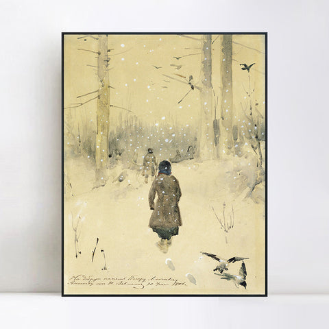 INVIN ART Framed Canvas Giclee Print Series#26 by Isaac Levitan Wall Art Living Room Home Office Decorations