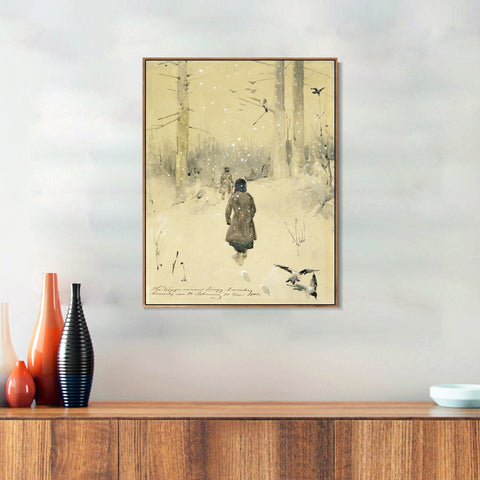 INVIN ART Framed Canvas Giclee Print Series#26 by Isaac Levitan Wall Art Living Room Home Office Decorations