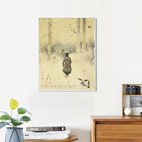 INVIN ART Framed Canvas Giclee Print Series#26 by Isaac Levitan Wall Art Living Room Home Office Decorations