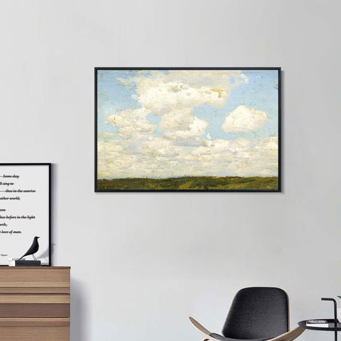 INVIN ART Framed Canvas Giclee Print Clouds by Isaac Levitan Wall Art Living Room Home Office Decorations