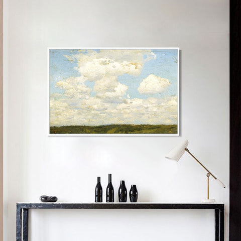 INVIN ART Framed Canvas Giclee Print Clouds by Isaac Levitan Wall Art Living Room Home Office Decorations