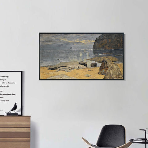 INVIN ART Framed Canvas Giclee Print Series#31 by Isaac Levitan Wall Art Living Room Home Office Decorations