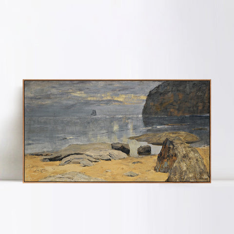 INVIN ART Framed Canvas Giclee Print Series#31 by Isaac Levitan Wall Art Living Room Home Office Decorations