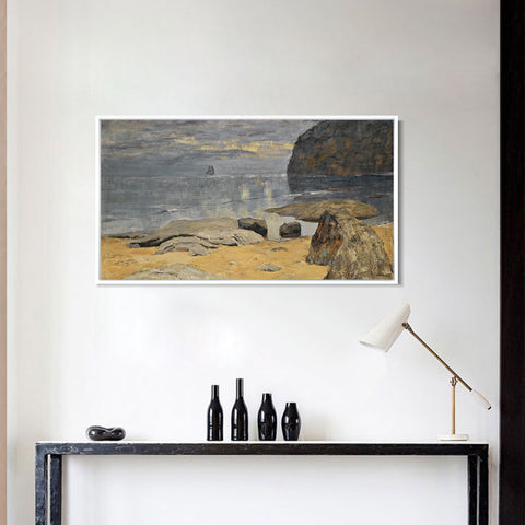INVIN ART Framed Canvas Giclee Print Series#31 by Isaac Levitan Wall Art Living Room Home Office Decorations