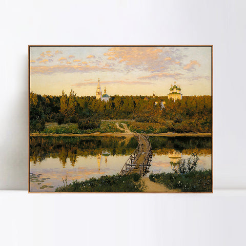 INVIN ART Framed Canvas Giclee Print the culturium by Isaac Levitan Wall Art Living Room Home Office Decorations