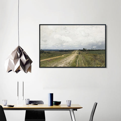 INVIN ART Framed Canvas Giclee Print Vladimirka Road by Isaac Levitan Wall Art Living Room Home Office Decorations