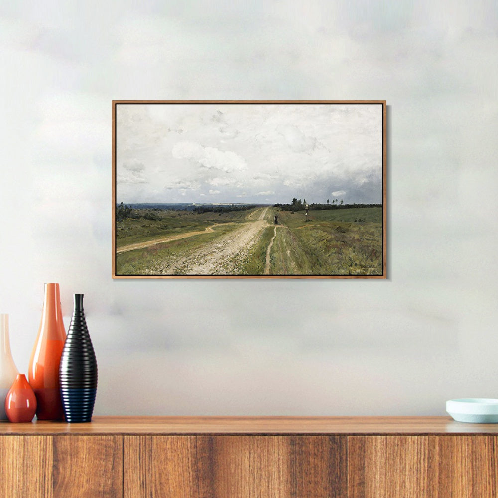INVIN ART Framed Canvas Giclee Print Vladimirka Road by Isaac Levitan Wall Art