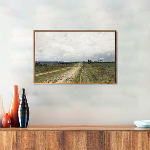 INVIN ART Framed Canvas Giclee Print Vladimirka Road by Isaac Levitan Wall Art Living Room Home Office Decorations
