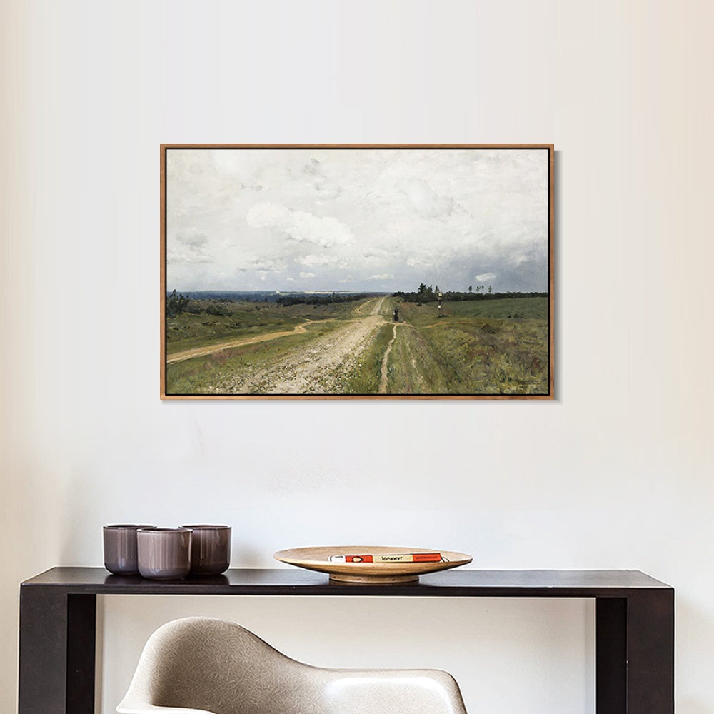 INVIN ART Framed Canvas Giclee Print Vladimirka Road by Isaac Levitan Wall Art
