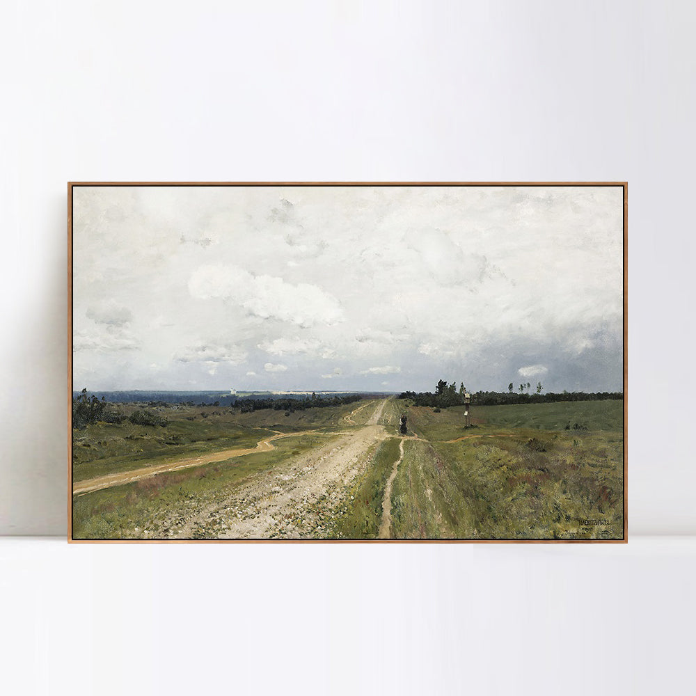 INVIN ART Framed Canvas Giclee Print Vladimirka Road by Isaac Levitan Wall Art