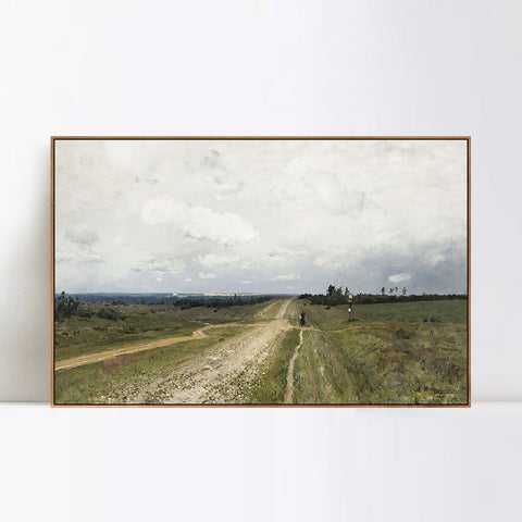 INVIN ART Framed Canvas Giclee Print Vladimirka Road by Isaac Levitan Wall Art Living Room Home Office Decorations