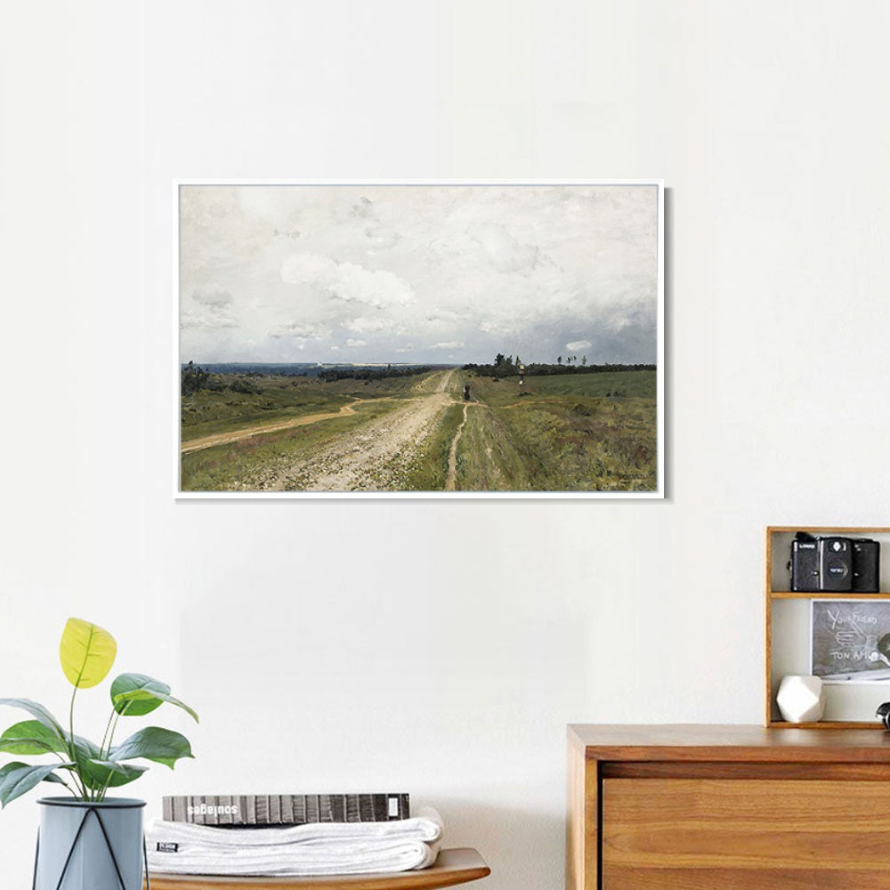 INVIN ART Framed Canvas Giclee Print Vladimirka Road by Isaac Levitan Wall Art