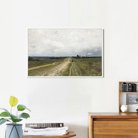 INVIN ART Framed Canvas Giclee Print Vladimirka Road by Isaac Levitan Wall Art Living Room Home Office Decorations