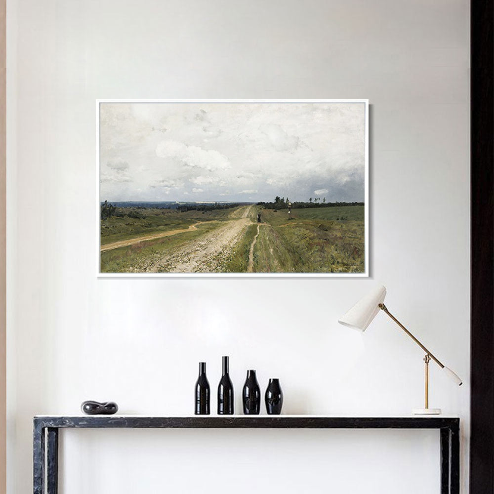 INVIN ART Framed Canvas Giclee Print Vladimirka Road by Isaac Levitan Wall Art