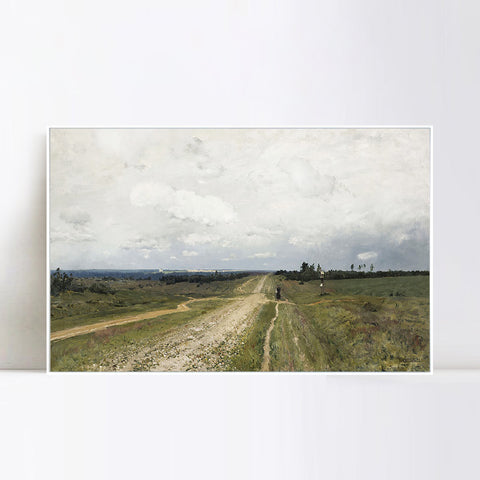 INVIN ART Framed Canvas Giclee Print Vladimirka Road by Isaac Levitan Wall Art Living Room Home Office Decorations