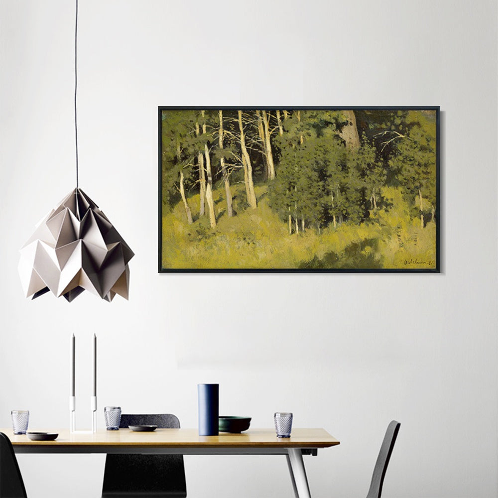 INVIN ART Framed Canvas Giclee Print Trees#38 by Isaac Levitan Wall Art