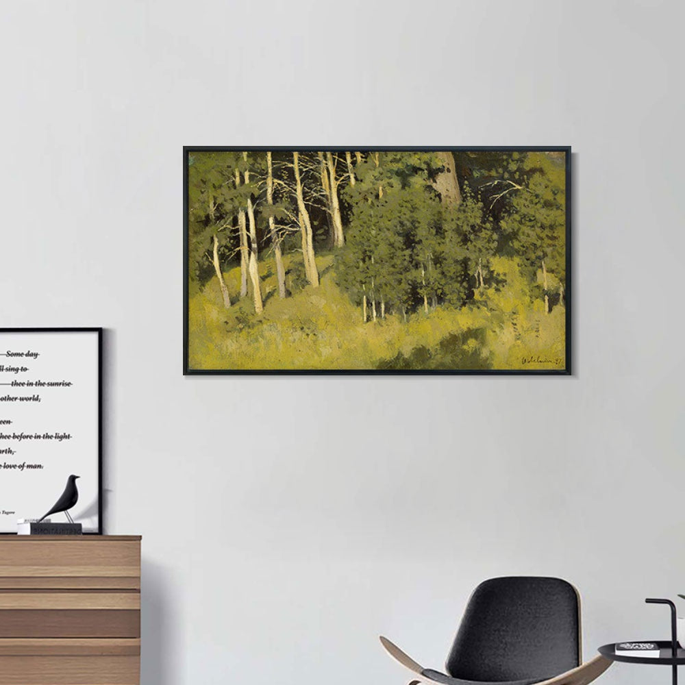 INVIN ART Framed Canvas Giclee Print Trees#38 by Isaac Levitan Wall Art