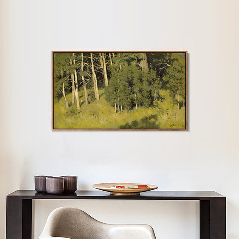 INVIN ART Framed Canvas Giclee Print Trees#38 by Isaac Levitan Wall Art Living Room Home Office Decorations