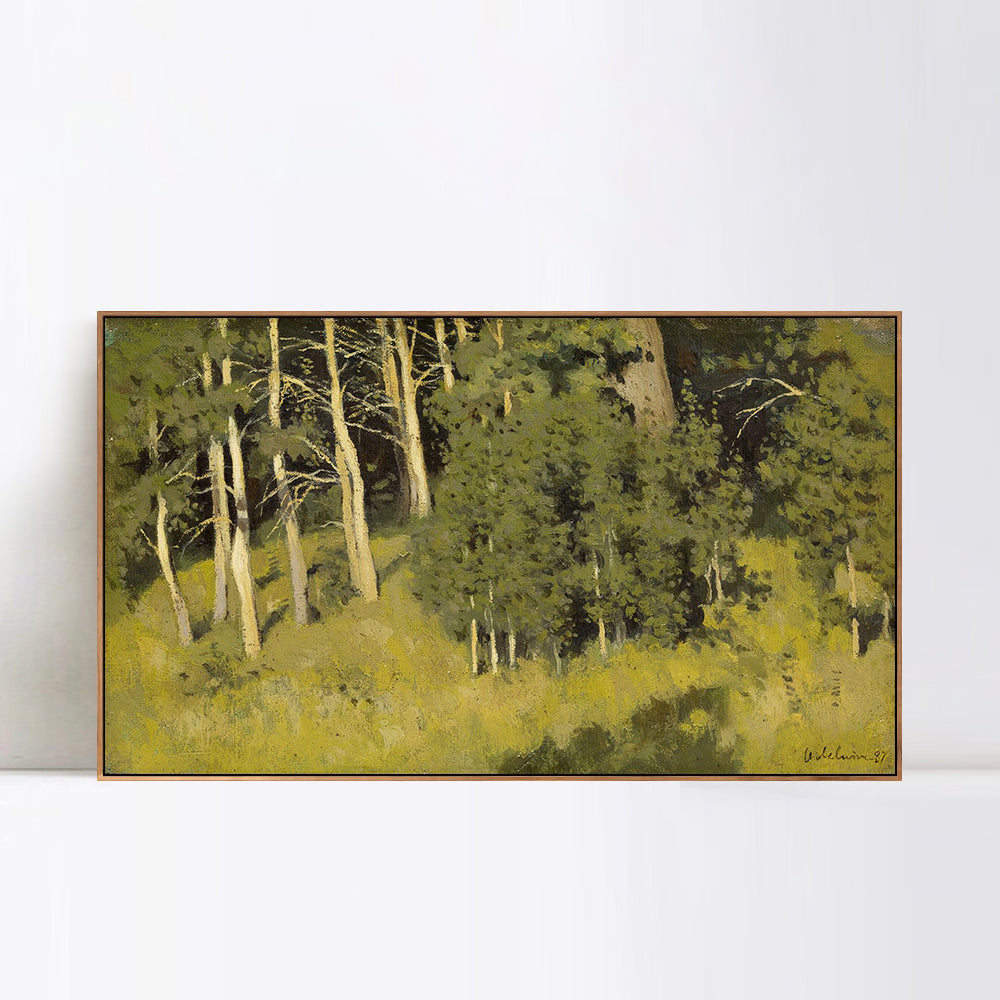 INVIN ART Framed Canvas Giclee Print Trees#38 by Isaac Levitan Wall Art