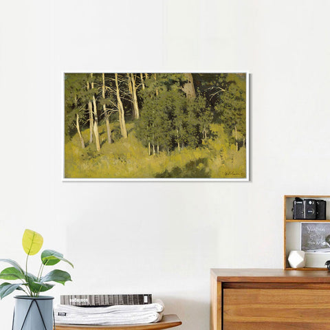 INVIN ART Framed Canvas Giclee Print Trees#38 by Isaac Levitan Wall Art Living Room Home Office Decorations