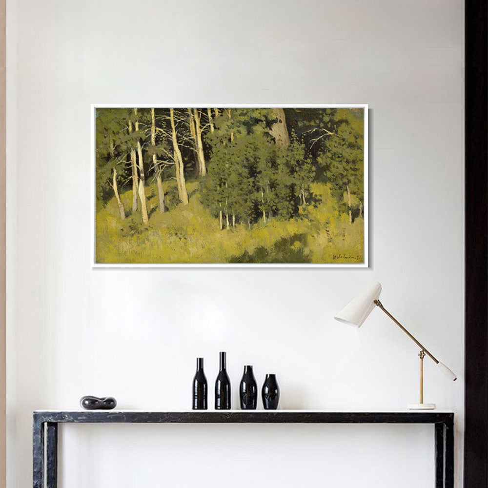 INVIN ART Framed Canvas Giclee Print Trees#38 by Isaac Levitan Wall Art