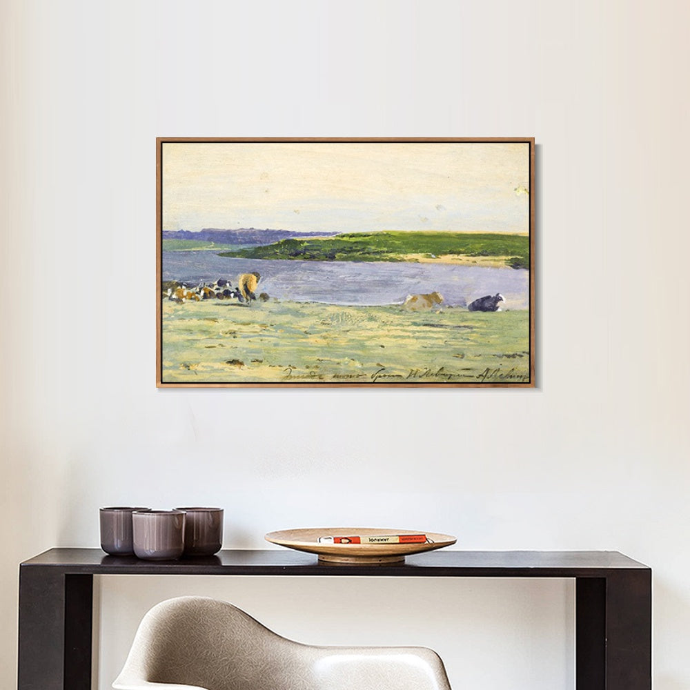 INVIN ART Framed Canvas Giclee Print river#39 by Isaac Levitan Wall Art