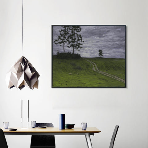 INVIN ART Framed Canvas Giclee Print Road#41 by Isaac Levitan Wall Art Living Room Home Office Decorations