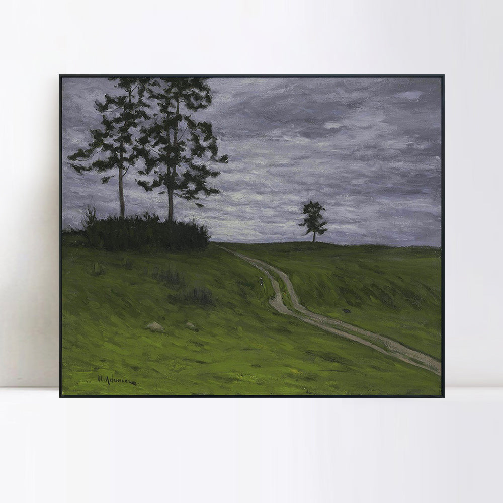 INVIN ART Framed Canvas Giclee Print Road#41 by Isaac Levitan Wall Art
