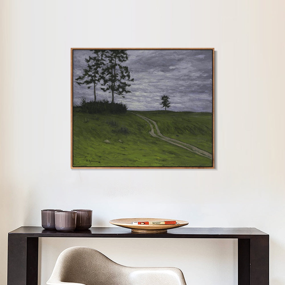 INVIN ART Framed Canvas Giclee Print Road#41 by Isaac Levitan Wall Art