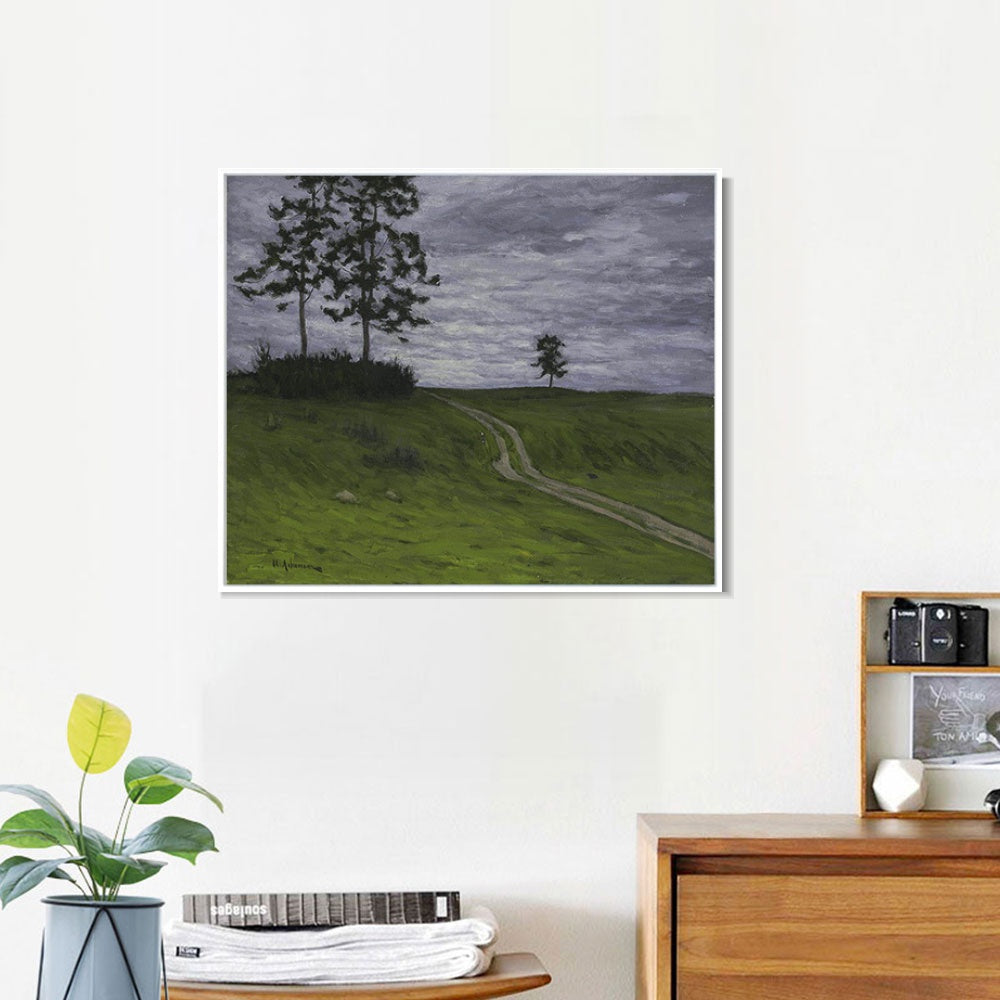 INVIN ART Framed Canvas Giclee Print Road#41 by Isaac Levitan Wall Art