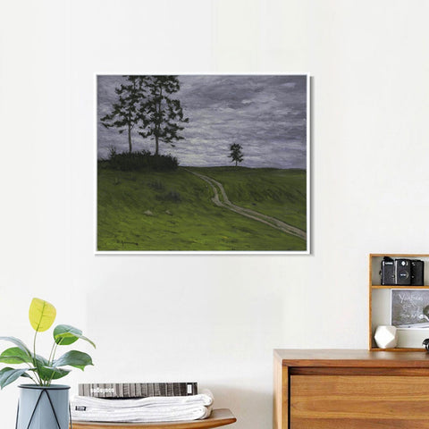 INVIN ART Framed Canvas Giclee Print Road#41 by Isaac Levitan Wall Art Living Room Home Office Decorations