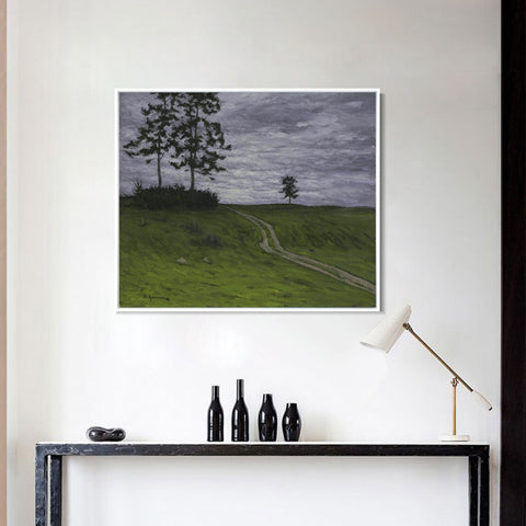 INVIN ART Framed Canvas Giclee Print Road#41 by Isaac Levitan Wall Art Living Room Home Office Decorations