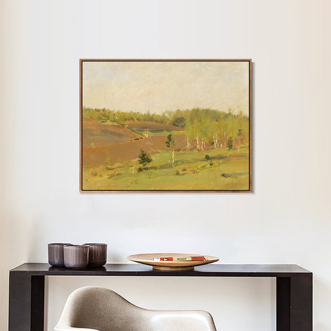 INVIN ART Framed Canvas Giclee Print Trees#43 by Isaac Levitan Wall Art Living Room Home Office Decorations