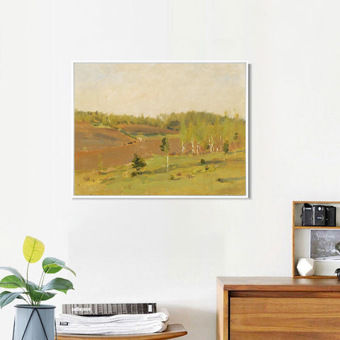 INVIN ART Framed Canvas Giclee Print Trees#43 by Isaac Levitan Wall Art Living Room Home Office Decorations