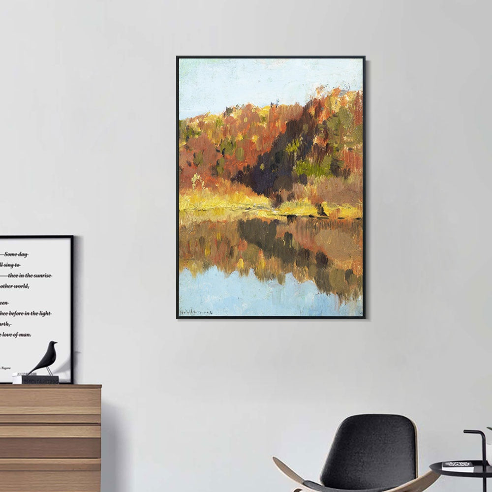 INVIN ART Framed Canvas Giclee Print Series#44 by Isaac Levitan Wall Art