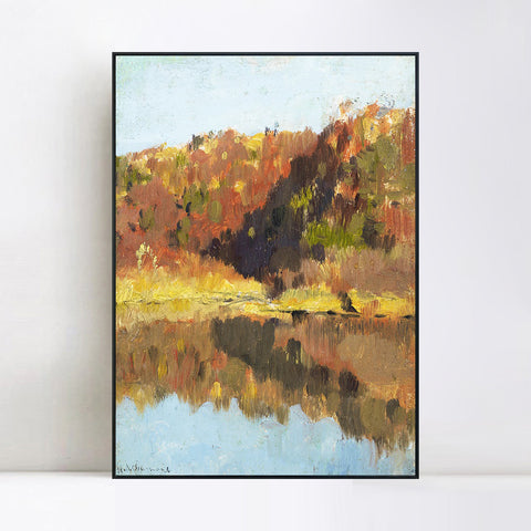 INVIN ART Framed Canvas Giclee Print Series#44 by Isaac Levitan Wall Art Living Room Home Office Decorations