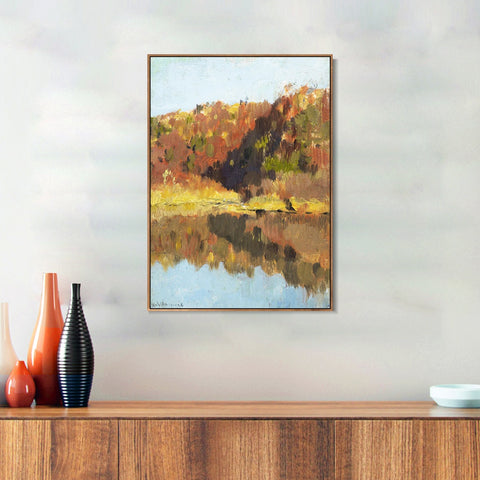 INVIN ART Framed Canvas Giclee Print Series#44 by Isaac Levitan Wall Art Living Room Home Office Decorations