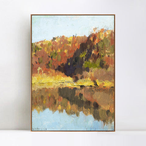 INVIN ART Framed Canvas Giclee Print Series#44 by Isaac Levitan Wall Art Living Room Home Office Decorations