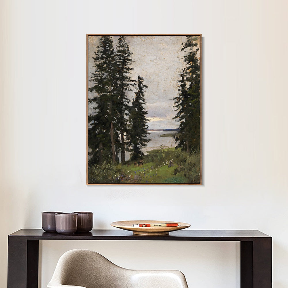 INVIN ART Framed Canvas Giclee Print Trees#45 by Isaac Levitan Wall Art