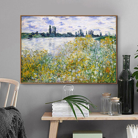 Isle of Flowers on Siene near Vetheuil(1880) by Claude Monet Wall Art