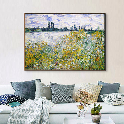 Isle of Flowers on Siene near Vetheuil(1880) by Claude Monet Wall Art